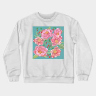 Peony and strawberry Crewneck Sweatshirt